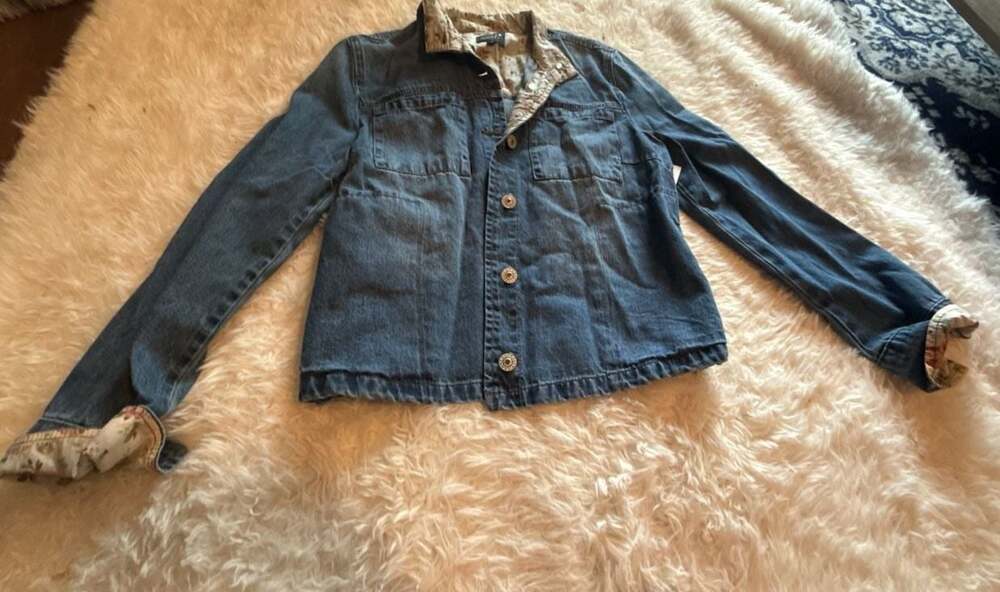 Curve‎ Appeal Women's Floral Lined Denim Jacket